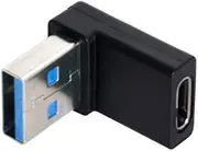 Cablecc USB-C Type C Female 90 Degree Down Angled to USB 3.0 A Male Data Adapter for Laptop Desktop