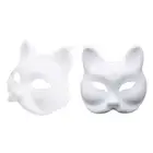 DIY Mask Half Face Mask Hand-Paint Foxes Mask Masquerade Mask for Halloween