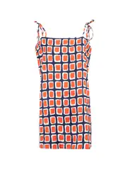 Abstract Print Tied Shoulder Top