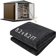 [HolyMaji] 8.2 x 8.2 FT Outdoor Storage Shed Floor Mat Waterproof Garden Shed Flooring Mat Washable Carport Furniture Dustproof Anti-Slip Pad for Protect Shed Flooring from Wear - Tool Shed Not Include