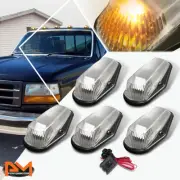 5Pcs Cab Roof Running Light W/Switch Chrome Yellow LED For 80-96 F-Series Pickup