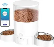 Automatic Cat Feeder for 2 Cats, SURDY 2.4G WiFi Smart Pet Feeder with APP Control for Remote Feeding, 3L Timed Pet Feeder Programmable 1-10 Meals, Dual Power Supply, Desiccant Bag, 10s Meal Call