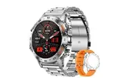 Smart Watch Bluetooth Call Sports Fitness Gps Tracker Watches IP67 Waterproof Heart rate, Blood Oxygen Pressure Smartwatch for Android IOS - Silver Steel