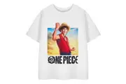 One Piece Boys Luffy Short-Sleeved T-Shirt (White) (11-12 Years)