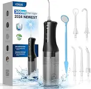 Water Dental Flosser Teeth Pick: Portable Cordless Oral Irrigator with Micro-Bubbles Tech 300ML Type C Rechargeable Travel Waterflosser IPX7 Waterproof Electric Flossing Machine for Teeth Cleaning