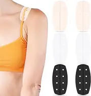 [CONJURAIDE] Pack of 6 Bra Strap Pads, Silicone Bra Straps Non-Slip Relieves Shoulder Pads, Bra Strap Pad Holder, Accessories for Women Bra Straps (White, Skin-Coloured, Black), White, Skin-Coloured
