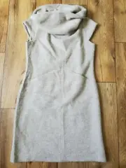 Cynthia Rowley Wool blend Beige Cowlneck dress small NWT