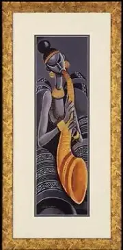 Smokey Notes, an African American, Black Art Print by Lester Kern