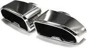 Compatible For BMW G01 X3 G02 X4 2018-2021 Stainless Steel Muffler Tip Exhaust tip Square tip Exhaust System Nozzle(Silver)