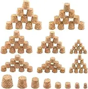 Keadic 120 Pcs 8 Sizes Wooden Tapered Cork Plug Assortment Set Soft Wood Wine Bottle Corks Stoppers Replacement for Wine And Beer