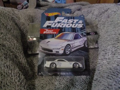 Hot Wheels '95 Mazda RX-7 The Fast and The Furious 2/6 White HKS FD