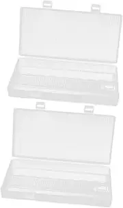 KOMBIUDA 2Pcs Plastic Battery Organizer Box Battery Storage Holder with Strong Structure Space Saving Design and Multi Functional Use