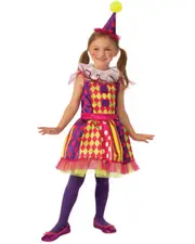 Bright Clown Girls Costume