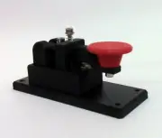 Blk-Red Lightweight Micro Morse Code Straight Key MADE IN USA!