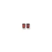 14k White Gold 7x5mm Emerald Cut Rhodolite Garnet earring