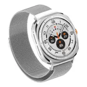 For Samsung Galaxy Watch Ultra 47mm Stainless Steel Adjustable Milanese Strap ( Silver )
