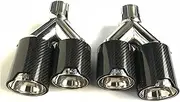 Muffler tip, Car Carbon Fiber Exhaust TIP Exhaust System Dual End Tips Out 4 TIP Compatible For BMW Diffuser Per Compatible For Mance Dual TIP
