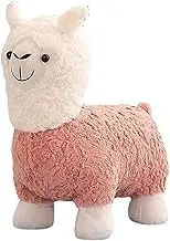 Animal Footrest Stool Alpaca Footstool for Home and Office, Pink, as described