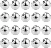 [VNDKGN] 20 Pcs Belly Bar Balls,Silver Stainless Piercing Belly Button Tongue Bars Balls Replacement,Industrial Nipple Eyebrow Piercing Jewellery for Navelfed Lip Eyelid Variety Body Pierc,Comfortable(16g 5mm
