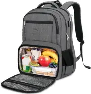 Versatile 18 Inch Insulated Lunch & Laptop Backpack with Convenient USB Charging
