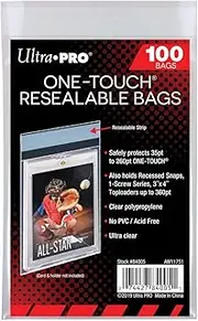 Ultra Pro One-Touch Trading Card Protective Bags (100 Sleeves), Clear, 3 x 4 inches, Polypropylene (PP), 100 Count