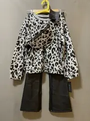 NWT Rachel Zoe Girls Sweatshirt/Flare Pants/Belt Bag Set SZ L (10-12) Black Grey