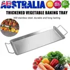Non-Stick Stainless Steel BBQ Griddle Plate Grill Pan Reversible Cooking Tray