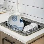 保吉 不鏽鋼廚房水槽可伸縮瀝水架 流理台瀝水架 碗盤收納置物架 台灣製