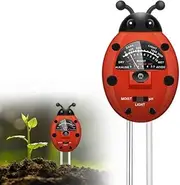 Soil pH Meter, 3-in-1 Soil Tester Kit with Plant, Light and pH Tester, Soil pH Meter for Garden, Farm, Lawn, Indoor and (No Battery Needed), Lady Shape Red M