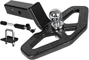Tow Hitch Step Trailer Hitch Step 2" Trailer Hitch Step Steel Construction Rear Hitch Step with Hitch Lock & U-Shaped Stabilizer and Hitch Step with 2" Ball 6000lbs Rated Tow Strap Capacity