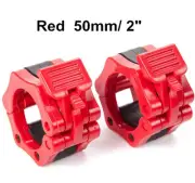 50mm A Pair Lock Jaw Collars Olympic Barbells Muscle Clamp Bar Lockjaw 2'' Red