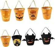 COMPUKAS Halloween Candy Bag Tags Bucket Halloween Storage Bags Halloween Treat Pouch Cotton Candy Bag Supplies Canvas Treats Baskets Handheld Candy Present Bags Goody Small