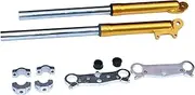 Front Fork Shock Absorber Spring Front Fork Suitable for 2-Stroke Pocket Bicycle Fit for Lia Motorcycle 47cc 49cc(Gold)