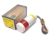 Menics PREF-110-R LED Red Tower Light W/ Bulb 110/120 VDC 9 Wire Flying Leads