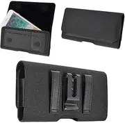 DFV mobile - Case Metal Belt Clip Horizontal Textile and Leather with Card Holder for Tecno Mobile Pouvoir 2 (2018) - Black