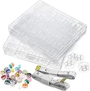 DOITOOL 1 Set Portable Transparent Bobbin Set Durable Sewing Bobbins with Measuring Tapes for Beginners and Professionals Compatible with Sewing Machines