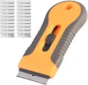KYLOS Glass Scraper Stove Scraper with 15 Replacement Blades in Handle, Kitchen Scraper for Hob Oven Induction Hob Glass Ceramic, Super In Hand Hair Brush Ceramic Hob Scraper One Blade Replacement