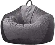 UYSOFRCV Premium Velvet Bean Bag Cover, Indoor Seat Bag Cushion Measures Bags Plush Toy Storage Clothes Organizer Seat, Durable Zipper Without Filler,Black,XL