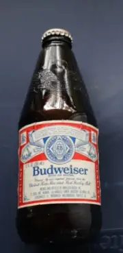 Collectible Vintage Budweiser 12 oz Brown Stubby Bottle Empty RARE