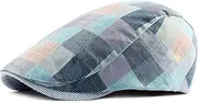 [Cicilin] Newsboy Cap Men Women Cotton Causal Plaid Beret Ivy Flat Forward Cap Cabbie Hats