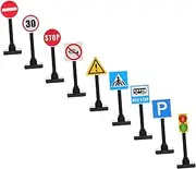 Toddmomy 1 Set Miniature Traffic Sign Building Blocks for DIY Role Play Learning Accessories Enhances Creativity Imagination with Realistic Road Signs for Educational Play