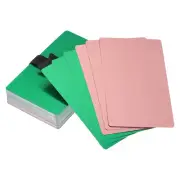 70Pcs Metal Business Card 0.21mm Thick 3.4x2.1" with Cable Tie Rose Gold/Green