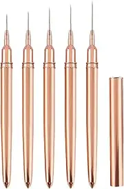 Thin Nail Brush, Striping Nail Brush, Ultra-Fine Design Tools | 5-Piece Liner Pen Set in 5/8/13/20/25mm Lengths with Slim Tips for Artistic Nail Striping and Delicate Painting Used in Professional Sal