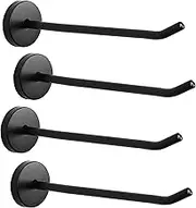 Rannb Robe Hook Coat Hook Heavy Duty Long Nose Wall Mount Hook Stainless Steel Black Matt Surface 145mm/5.7" Length - Pack of 4