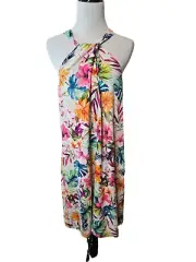 Tommy Bahama Silk Garden Of Hope & Courage Halter Mini Dress Size L New