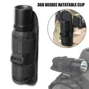 Tactical Flashlight Pouch Holder 360 Degree Rotatable Belt Clip Torch Carry Case