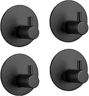 [4 Pack] Stainless Steel Wall Hooks, 4 self- 3M Adhesive Hooks, Endurance Wall Hook, Towel Hook, Hook, Waterproof Rod, Suitable for Bathroom, Kitchen, Home, Office