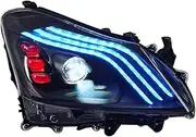 Headlight Assembly Compatible with TY CROWN 2010-2014 LED Daytime running light LED Dual beam lens LED sequential turn signal