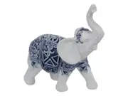 Kelly Lane - Hamptons Blue & White Elephant Statue - 10cm