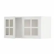 METOD wall cabinet with 2 glass doors, white/Stensund white, 80x37x40 cm